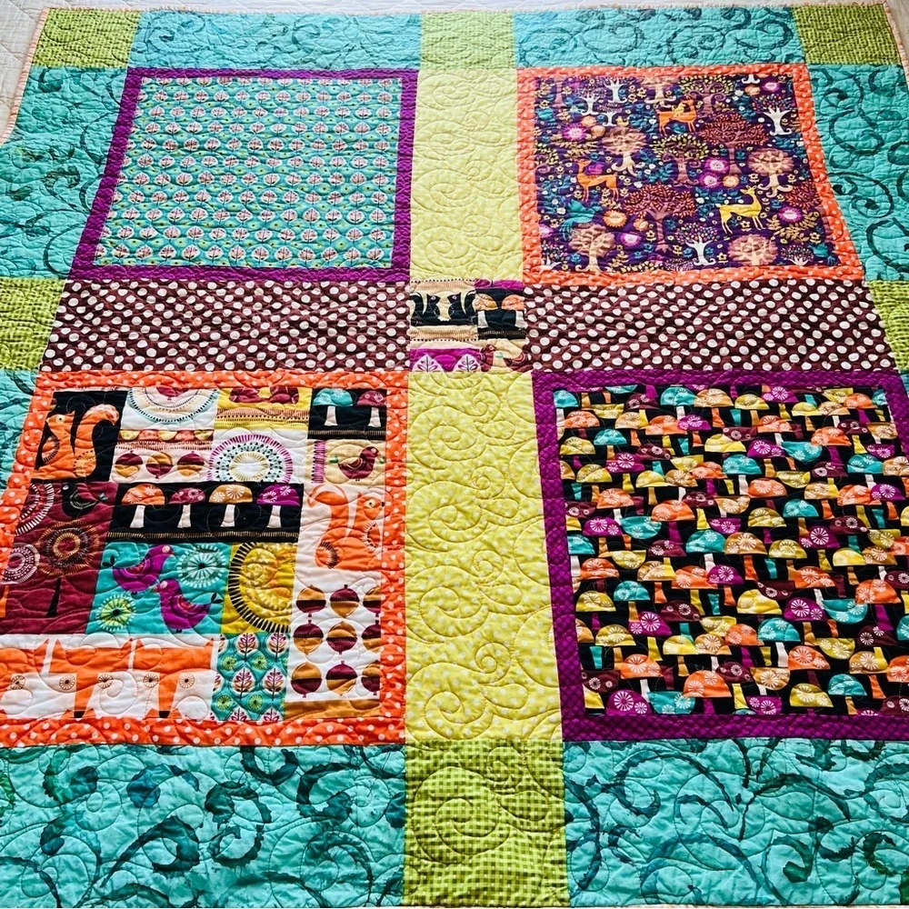 New Vibrant Modern Patchwork Quilt – 51” x 51” 🌟
